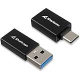Sharkoon USB 3.2 Gen 1 Adapter OfficePal. USB-A > USB-C / USB-C > USB-A (black. 2er Set)