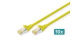 DIGITUS CAT 6A S/FTP Patchkabel, 10 Stück, 2m, gelb