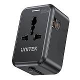 Unitek P1120A Universal Travel Charger 20W USBC+USBA Black