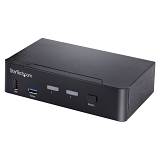 STARTECH.COM 2 Port USB C KVM Switch KVM Umschalter mit 4K 60Hz DisplayPort Thunderbolt 3/4 und USB C DP Alt Mode Audio USB A Hub