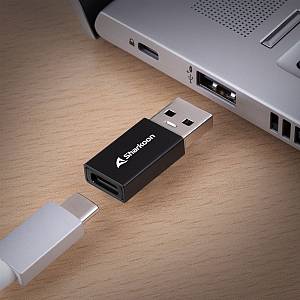 Sharkoon USB 3.2 Gen 1 Adapter OfficePal. USB-A > USB-C / USB-C > USB-A (black. 2er Set)
