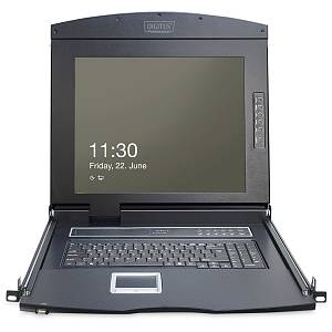 DIGITUS 17 LCD KVM Konsole. 1-Port VGA. deutsche Tastatur
