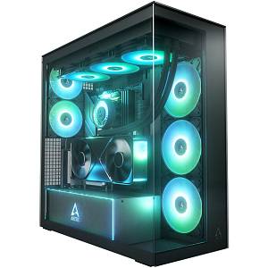 Arctic Xtender (Black) mirrow black window with GPU vertical mount