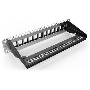 DIGITUS Patchpanel 1HE 12-Port Modular schw.