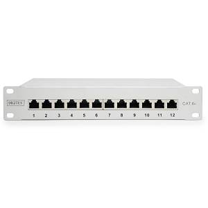 DIGITUS Cat.6A Patch Panel. geschirmt. 12-Port. 10. grau