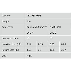 DIGITUS LWL Patchkabel LC -> LC 1.00m Multimode Duplex OM3