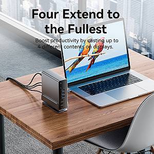 Vention HUB USB-C 8xUSB/2xHDMI/DP/MST/RJ45/SD/3.5mm/PD TPUH0