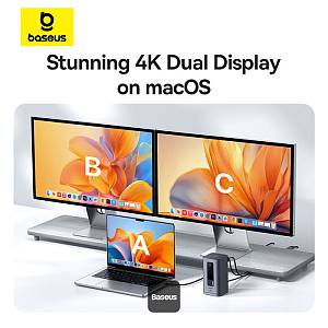 Baseus Spacemate Series 10-in-1 Docking Station Dual Display for MAC