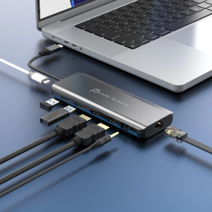 j5create Dock USB-C Dual Display 4K MST MacBookM3 HDMI/RJ45/USB/Audio/PD JCD398