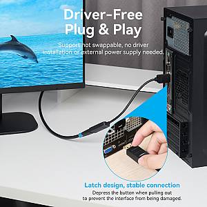 Vention DisplayPort to HDMI Adaptor Male to Female 4K60Hz 0.15M HBZBB