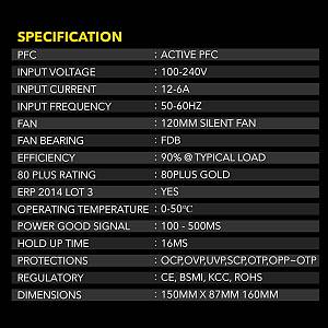 Armaggeddon Gaming PSU 1200W Modular & Certified 80+ VOLTRON GOLD 1200 Black