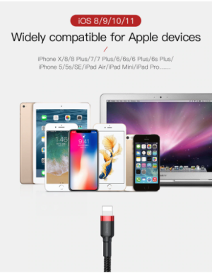Baseus Cafule Braided Lightning Cable 2.4A 1.0m Grey