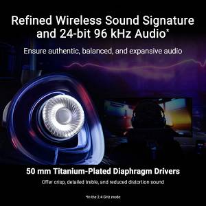 ASUS Gaming Headset Wireless Tri-Mode 2.4Ghz/Bluetooth/3.5mm A701 ROG DELTA II