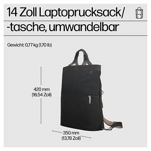 HP 14 Convertible Laptop Backpack Tote