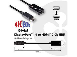 DisplayPort 1.4 to HDMI 2.0b HDR Active Adapter