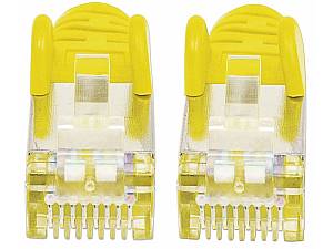 S/FTP 26 AWG, CAT7 Raw Cable, CAT6a Modular plugs, 3 m, Yellow