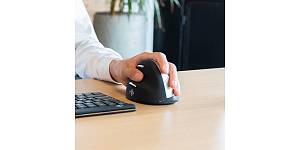 R-Go Maus HE ergonomisch links  Bluetooth groß    schw./silb