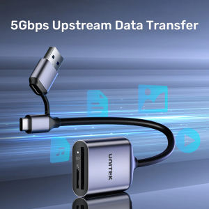 Unitek R1018E Super Fast Card Reader Up to 312mb/s USB-A/C Supports SD/MicroSD