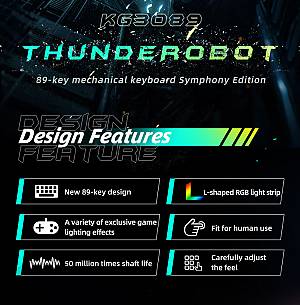 Thunderobot KG3089R Black Mechanical Gaming Keyboard 89 Blue Switch Keys