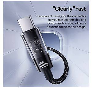 Baseus Cable USB-C to USB-C Gem Series 100W 2.0m Black