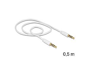 DeLOCK , Headset cable , 4-pole mini jack (M) to 4-pole mini jack (M) , 50 cm , white