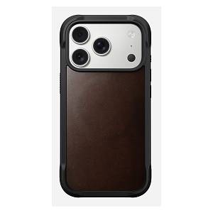 Nomad Rugged Leather Case iPhone 17 Pro Rustic Brown Horween