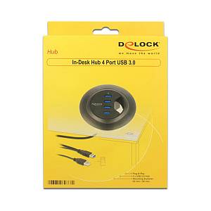 DELOCK Tisch-Hub 4 Port USB 3.0