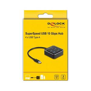 DELOCK USB 3.2 Gen 2 USB Type-C Hub mit 4 x USB Typ-A Buchse - 10 Gbps
