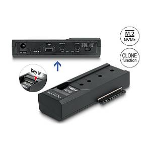 DELOCK USB Type-C Konverter fur 1 x M.2 NVMe SSD + 1 x SATA SSD / HDD mit Klon Funktion