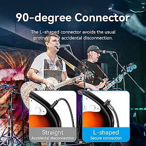 Vention AUDIO 6.3mm M-M Braided Cable Right Angle 5.0m BKEHJ