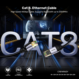 Unitek Network Patch Cable CAT8 Black 3.0m C18149A-3M