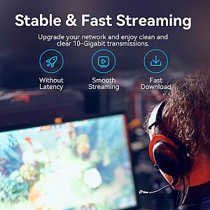 Vention NETWORK Cable Cat6A UTP Rotate Right Angle Slim 3.0m Black IBOBI