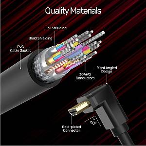 Unitek HC HDMI Right Angle Cable 90 Degrees 3.0m Y-C1002