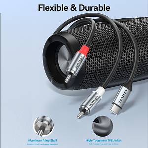 Vention AUDIO CONVERTER USB-C to 2RCA Male Cable 1.0m BIKHF