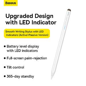 Baseus IT Stylus Active/Passive USB-C with LED Indicators White