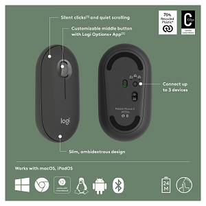 Logitech Pebble Mouse 2 M350s Bluetooth Graphite