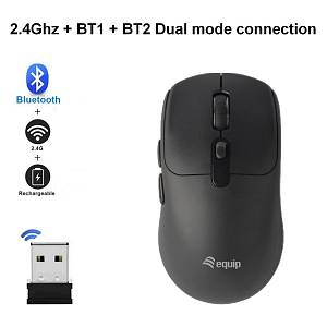Equip Kompaktmaus Wireless Dual Mode 6Btn L+R schwarz