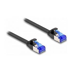 Delock RJ45 Flachband Patchkabel Stecker zu Stecker Cat.6A flexibel 2 m schwarz