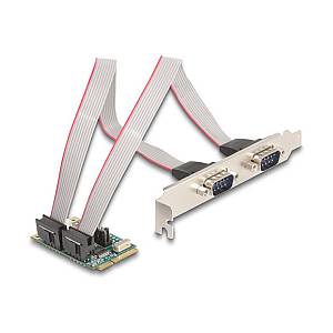 Mini PCIe I/O PCIe full size 2 x Seriell RS-232 mit Spannungsversorgung 5 V / 12 V