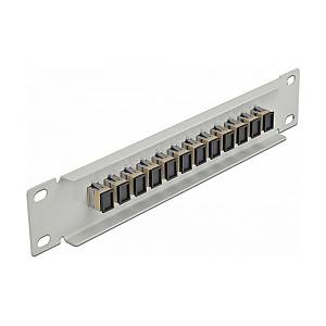 Delock 10? LWL Patchpanel 12 Port SC Simplex beige 1 HE grau