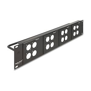 Delock D-Typ 19? Patchpanel mit 4 D-Typ Platten 86 x 86 mm und 4 Ports 2 HE schwarz