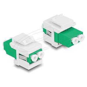 Keystone Modul LC Duplex Buchse zu LC Duplex Buchse grün / weiß