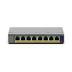 NETGEAR Easy Smart GS108EP - Switch - L3 - Smart - 8 x 10/100/1000 (PoE+) - Desktop. wandmontierbar - PoE+ (62 W)