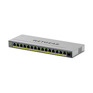 NETGEAR Easy Smart GS116EP - Switch - L3 - Smart - 1 x 10/100/1000 + 15 x 10/100/1000 (PoE+) - Desktop. wandmontierbar - PoE+ (180 W)