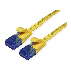 VALUE Patchkabel Cat.6A (Class EA) UTP. extra-flach. gelb. 1 m