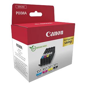 Canon CLI-551 Druckerpatronen Multipack Cyan Magenta Gelb Schwarz 6509B016
