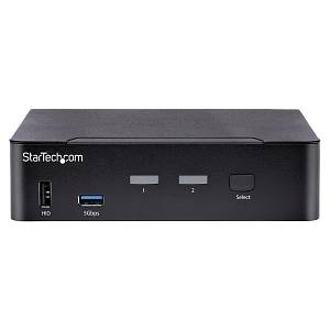STARTECH.COM 2 Port USB C KVM Switch KVM Umschalter mit 4K 60Hz DisplayPort Thunderbolt 3/4 und USB C DP Alt Mode Audio USB A Hub