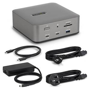 StarTech Thunderbolt 5 Dockingstation DP und HDMI 3-Monitor Dock bis 4K 144Hz oder Dual 8K 60Hz 5x USB-Ports 140W Laptop-Ladung