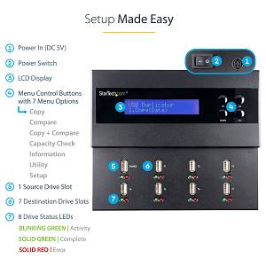 StarTech USB Duplicator - 1:7 - USB Sticks - Flash Drive Duplicator