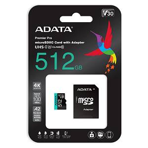CARD ADATA Premier Pro V30S - Flash-Speicherkarte (SD-Adapter inbegriffen)